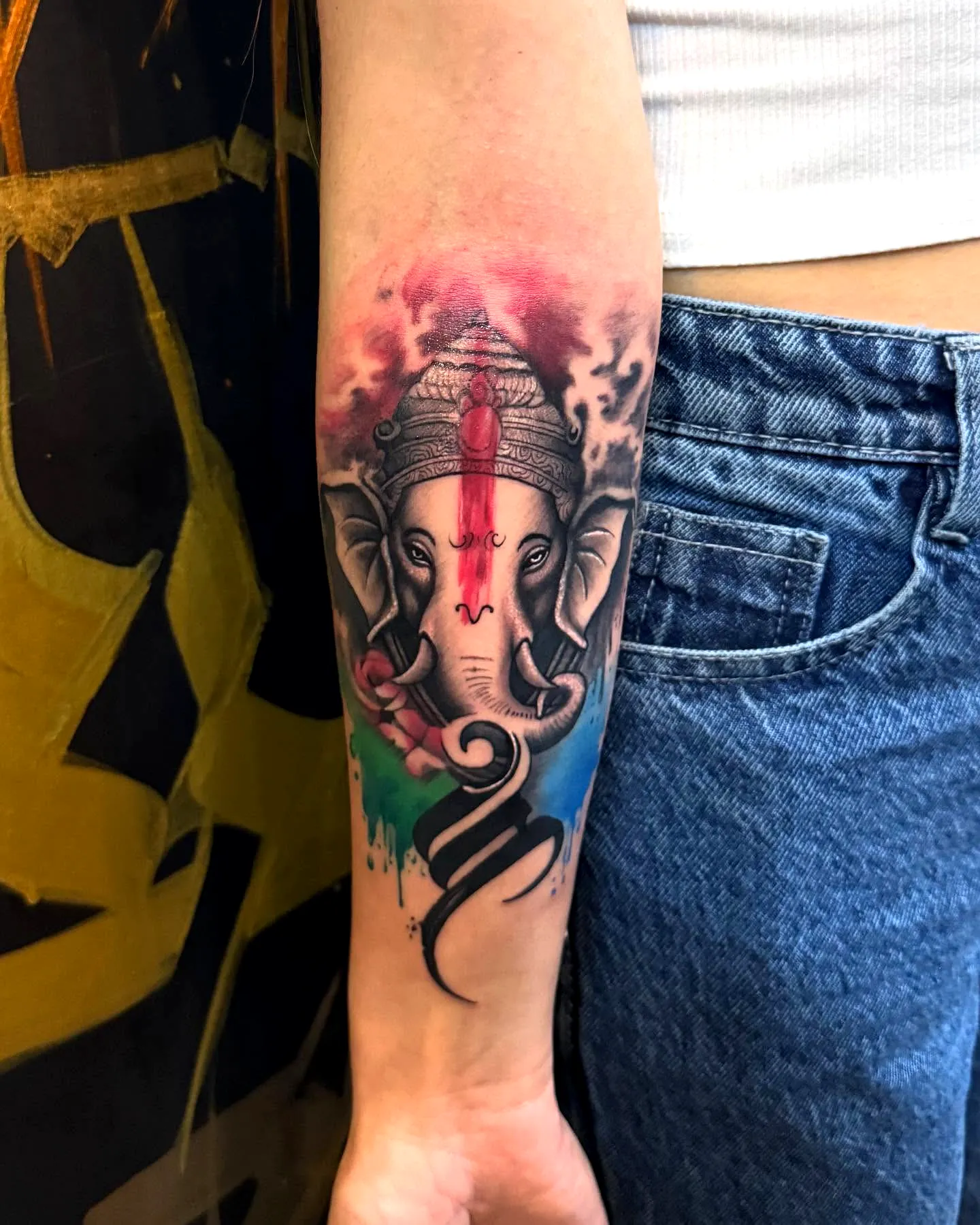 Ganesha Elephant Forearm Tattoo