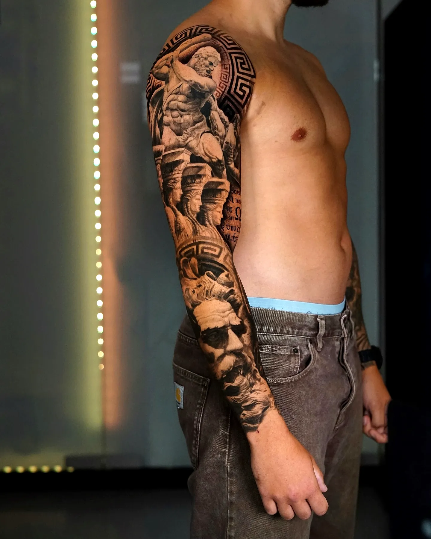 Greek Figures Sleeve Tattoo