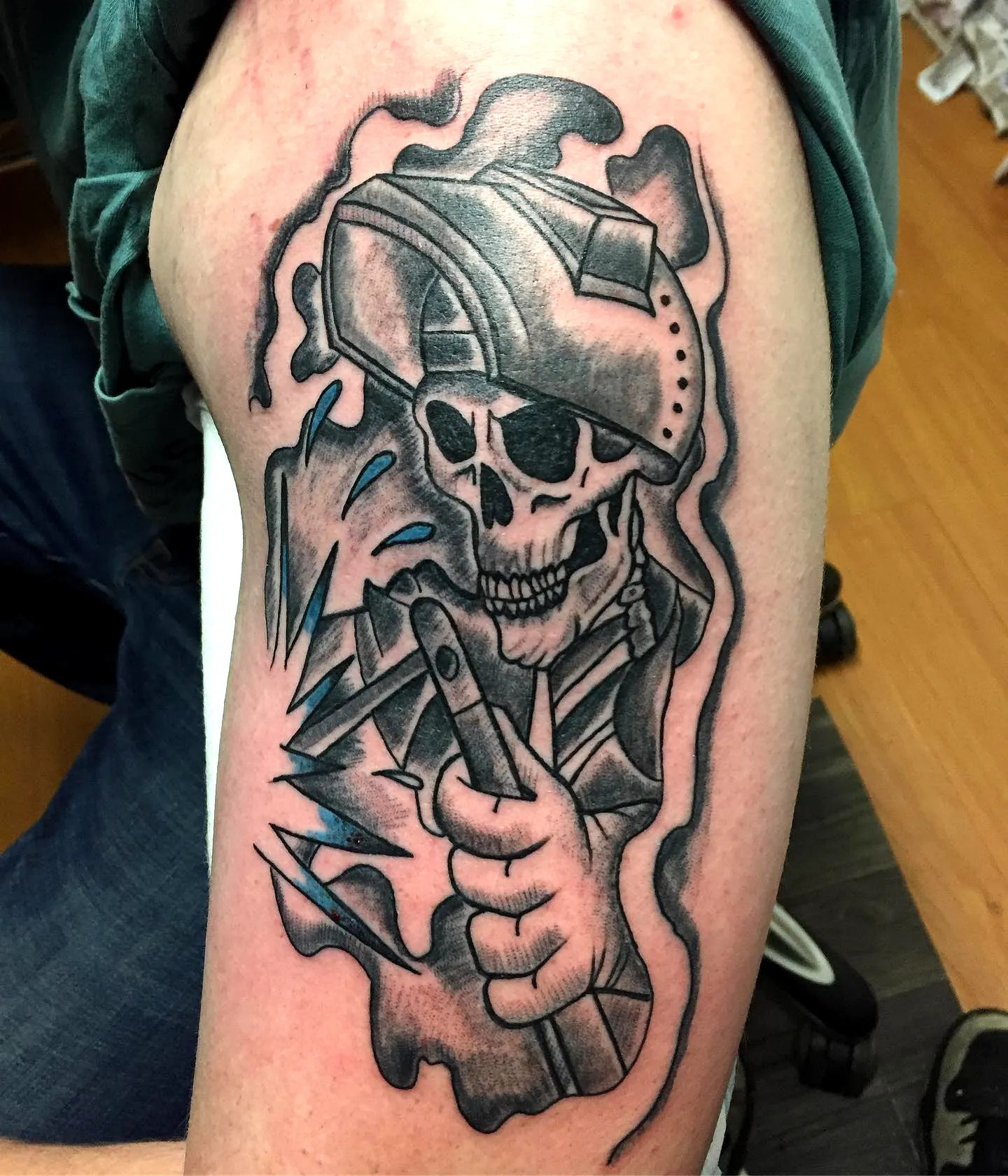 Grim Reaper Skull Arm Tattoo