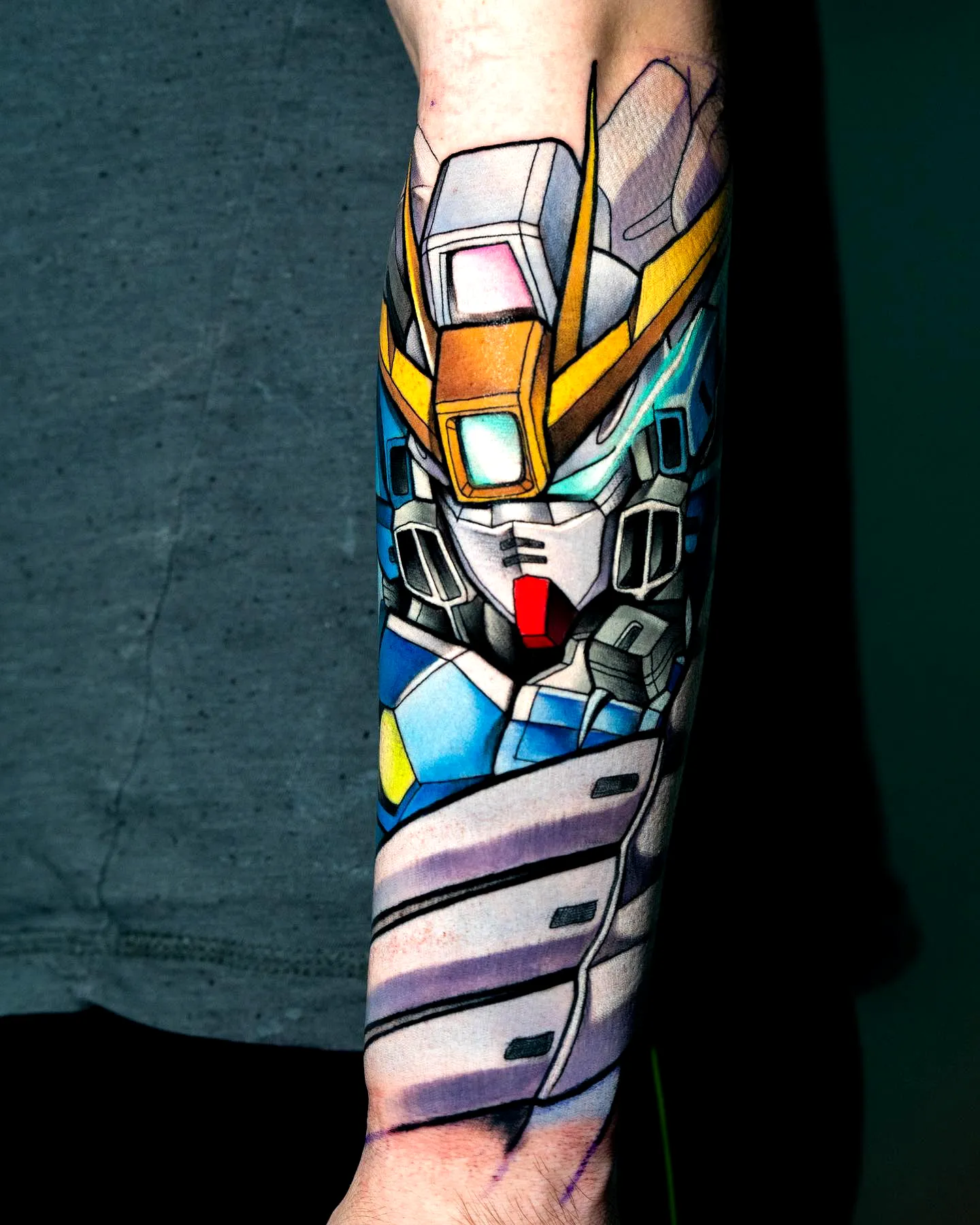 Gundam Mecha Forearm Tattoo