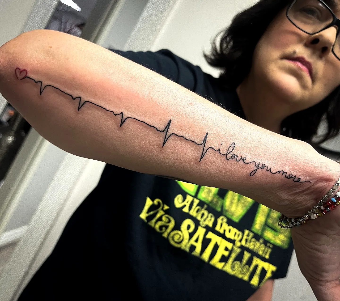 Heartbeat Forearm Tattoo Simple Love Design