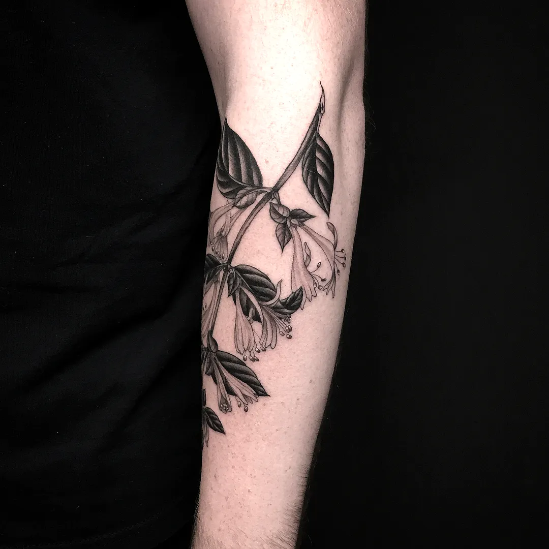 Honeysuckle Forearm Tattoo Design