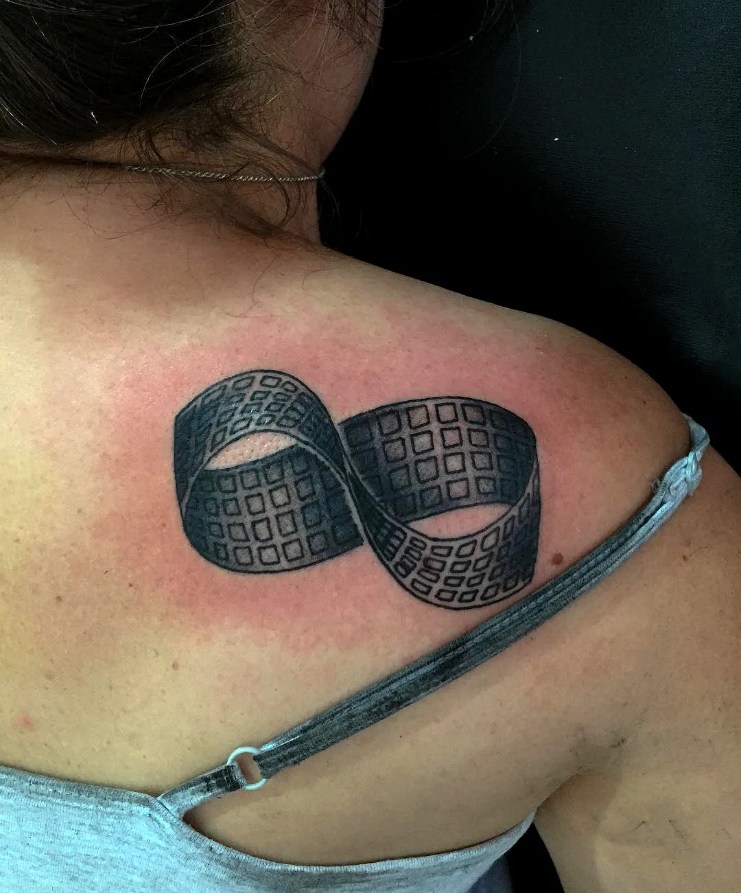 Infinity Film Strip Shoulder Tattoo