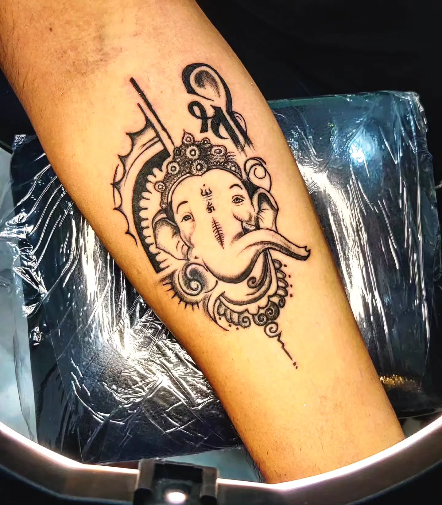 Intricate Ganesha Forearm Tattoo