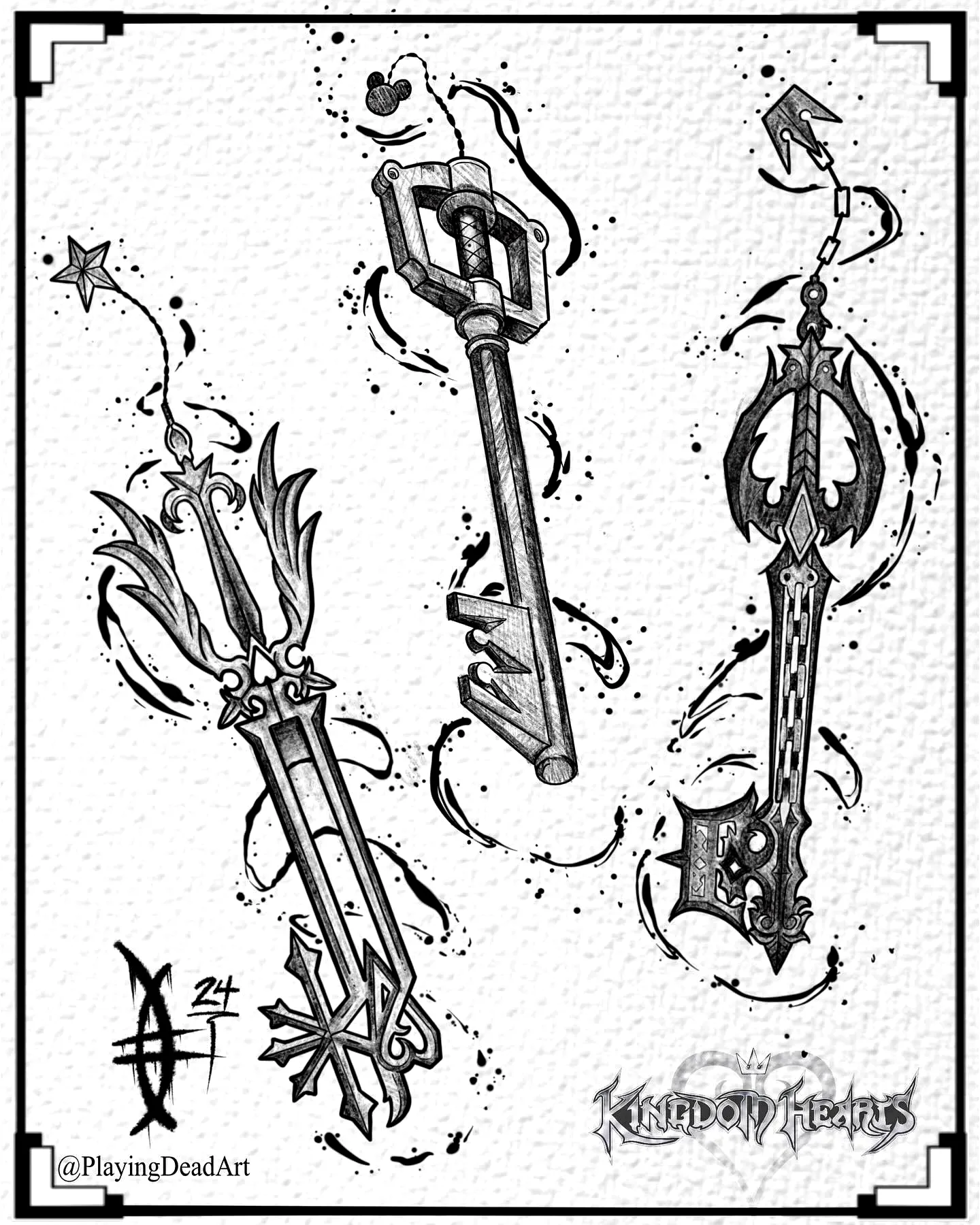 Intricate Key Tattoos on Arm