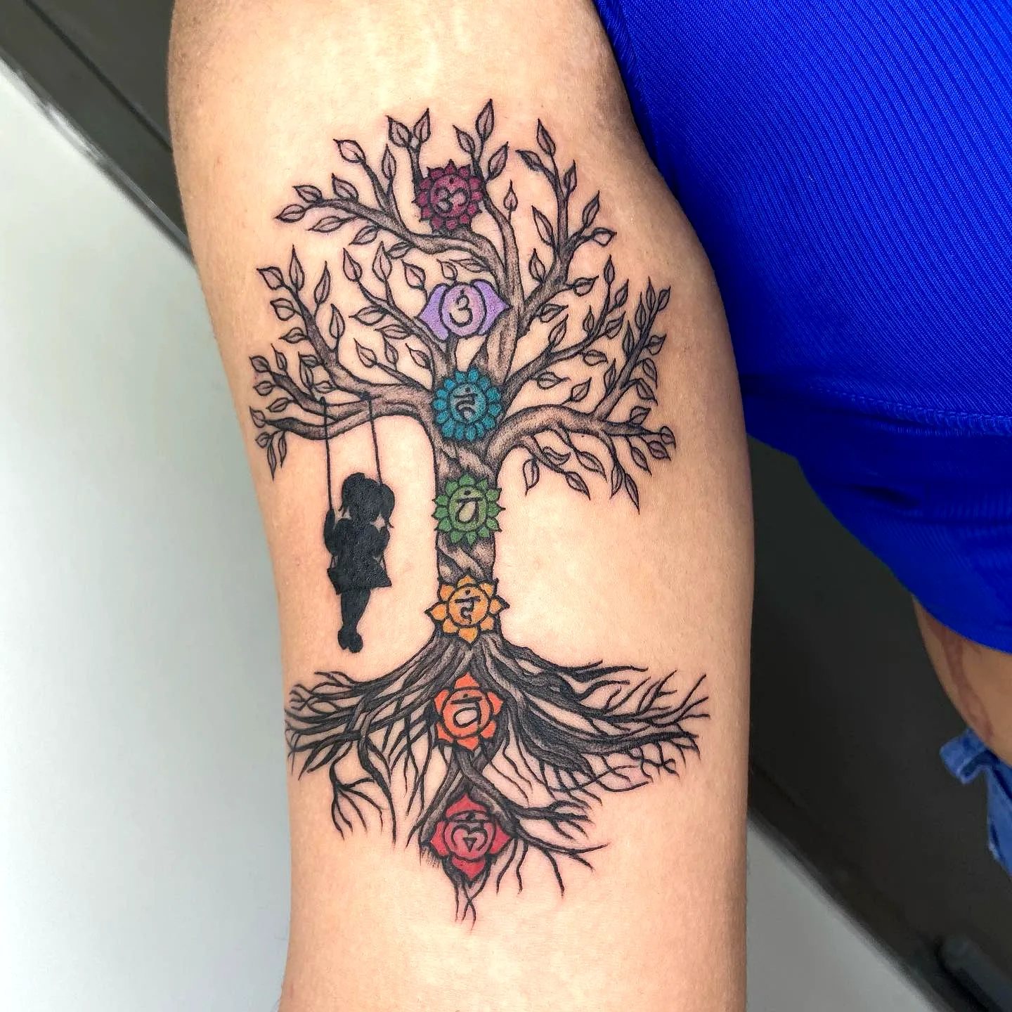 Intricate Tree Upper Arm Tattoo