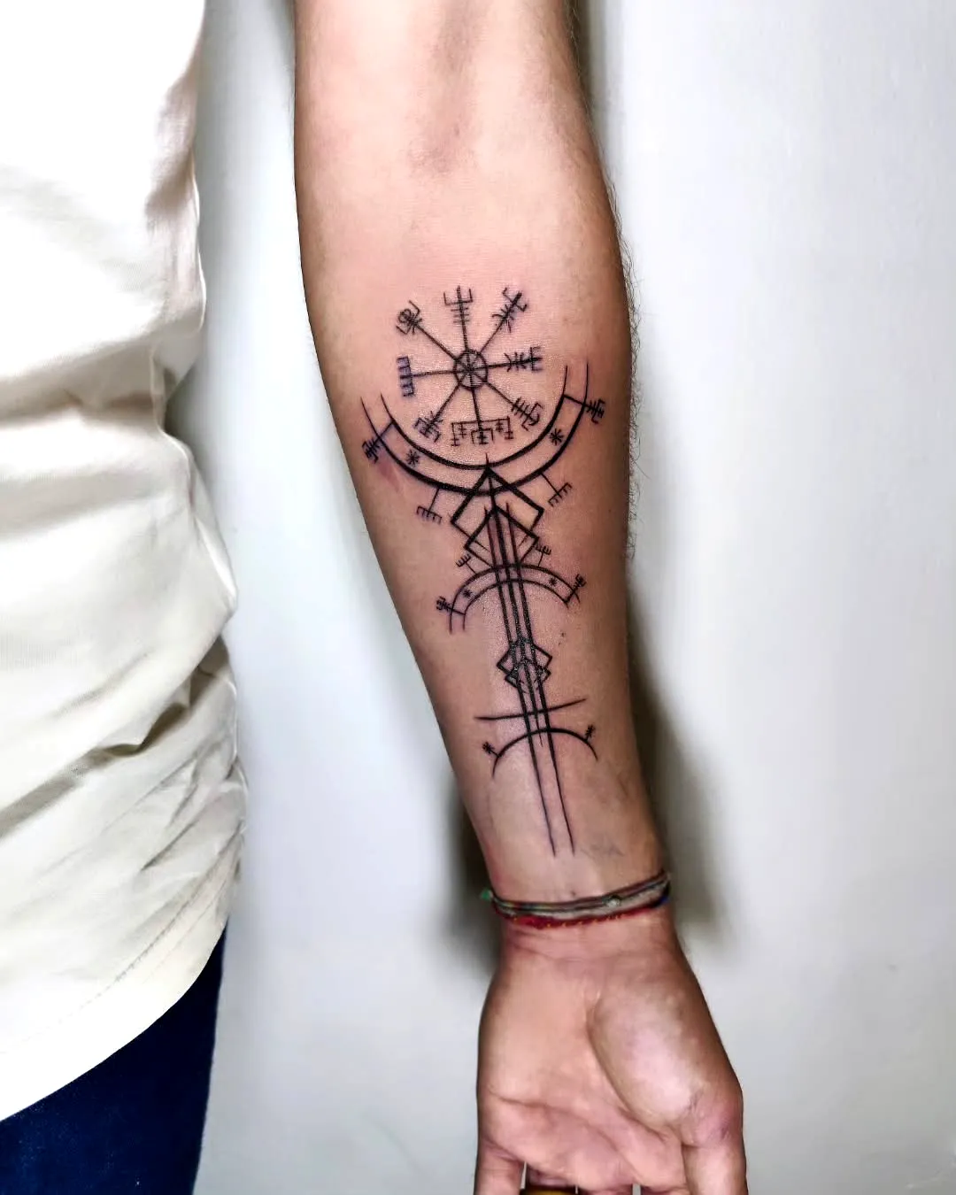 Intricate Vegvisir Forearm Tattoo