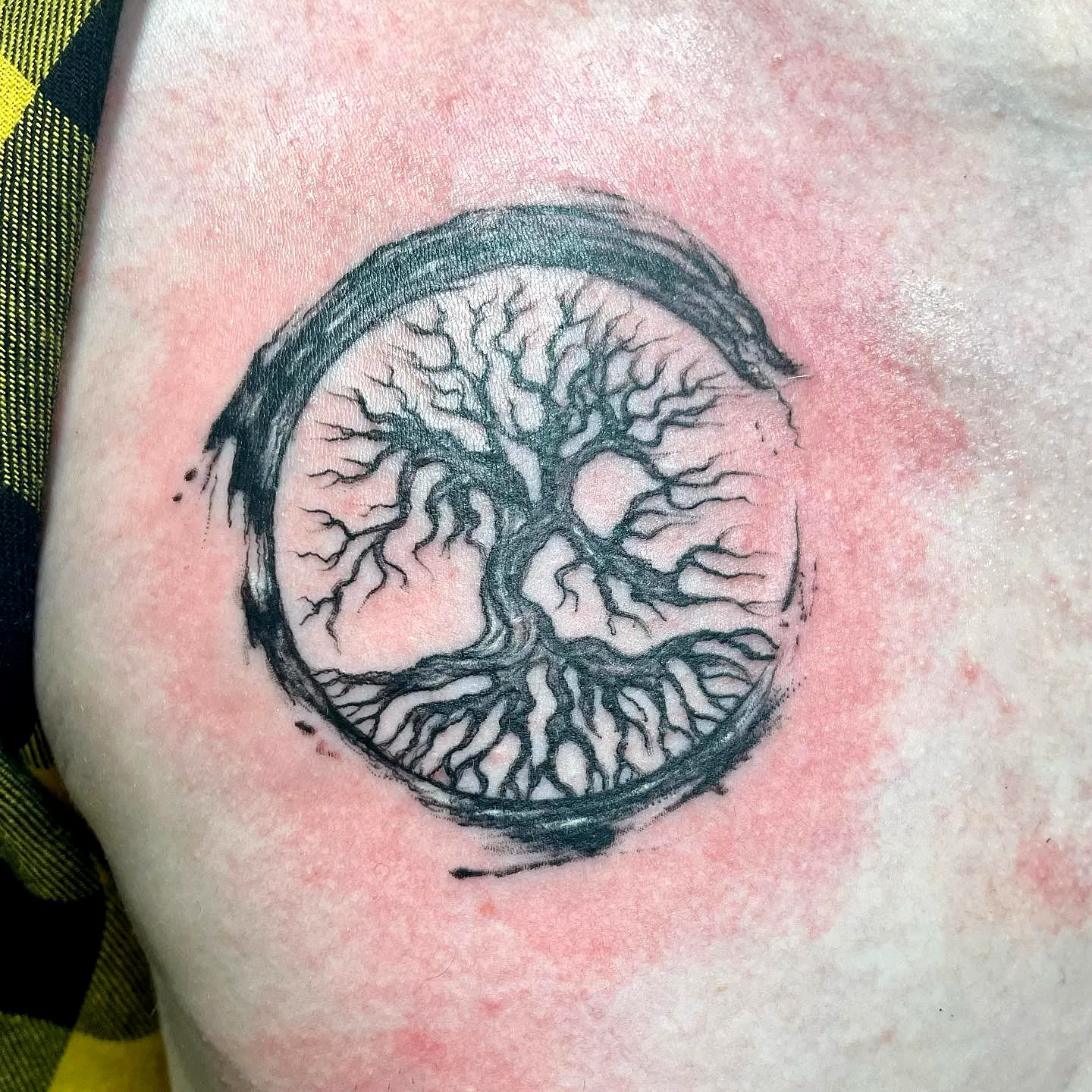 Intricate Yggdrasil Upper Arm Tattoo