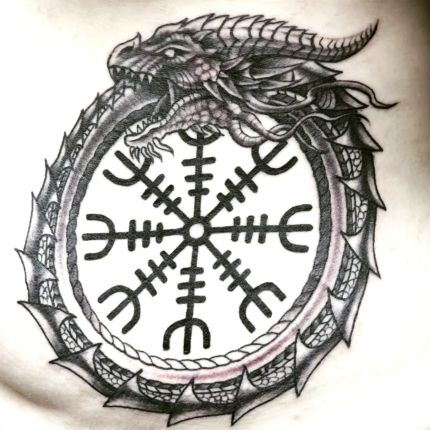 Jormungandr Circular Dragon Tattoo