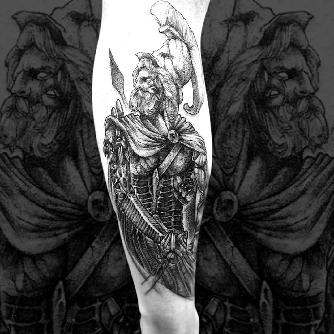 Lion Skeleton Forearm Tattoo