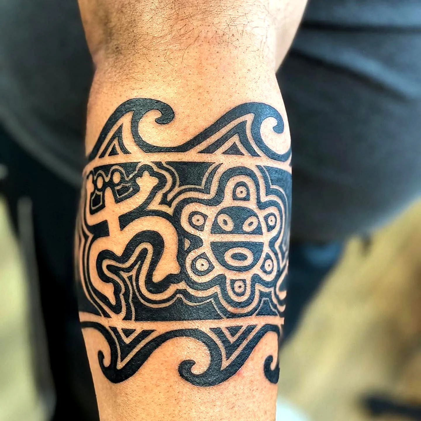 Lizard Forearm Tribal Tattoo