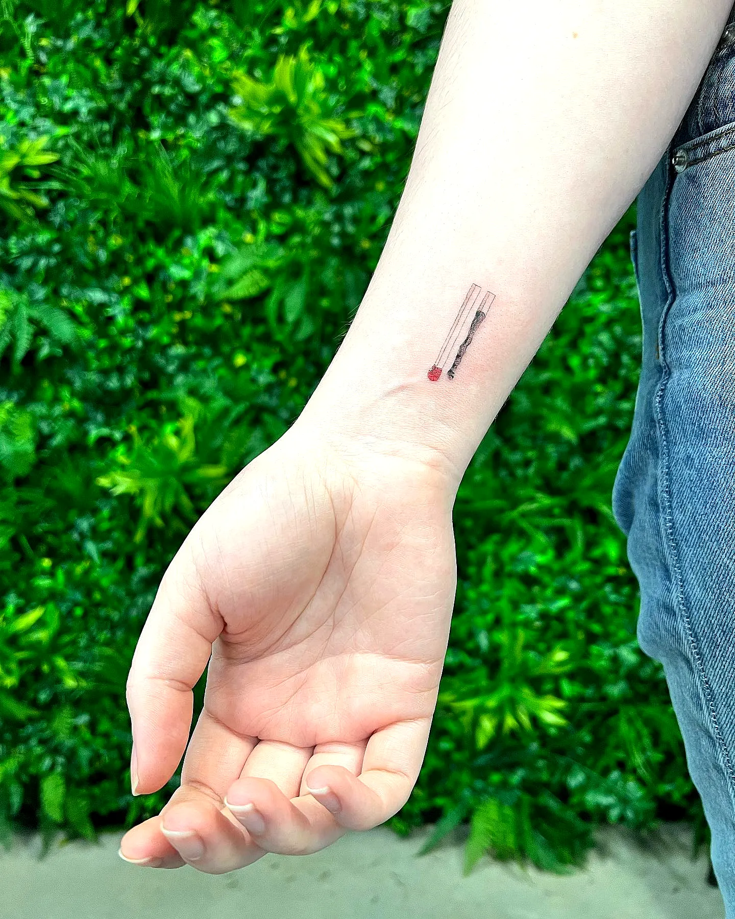 Matchsticks Inner Forearm Tattoo
