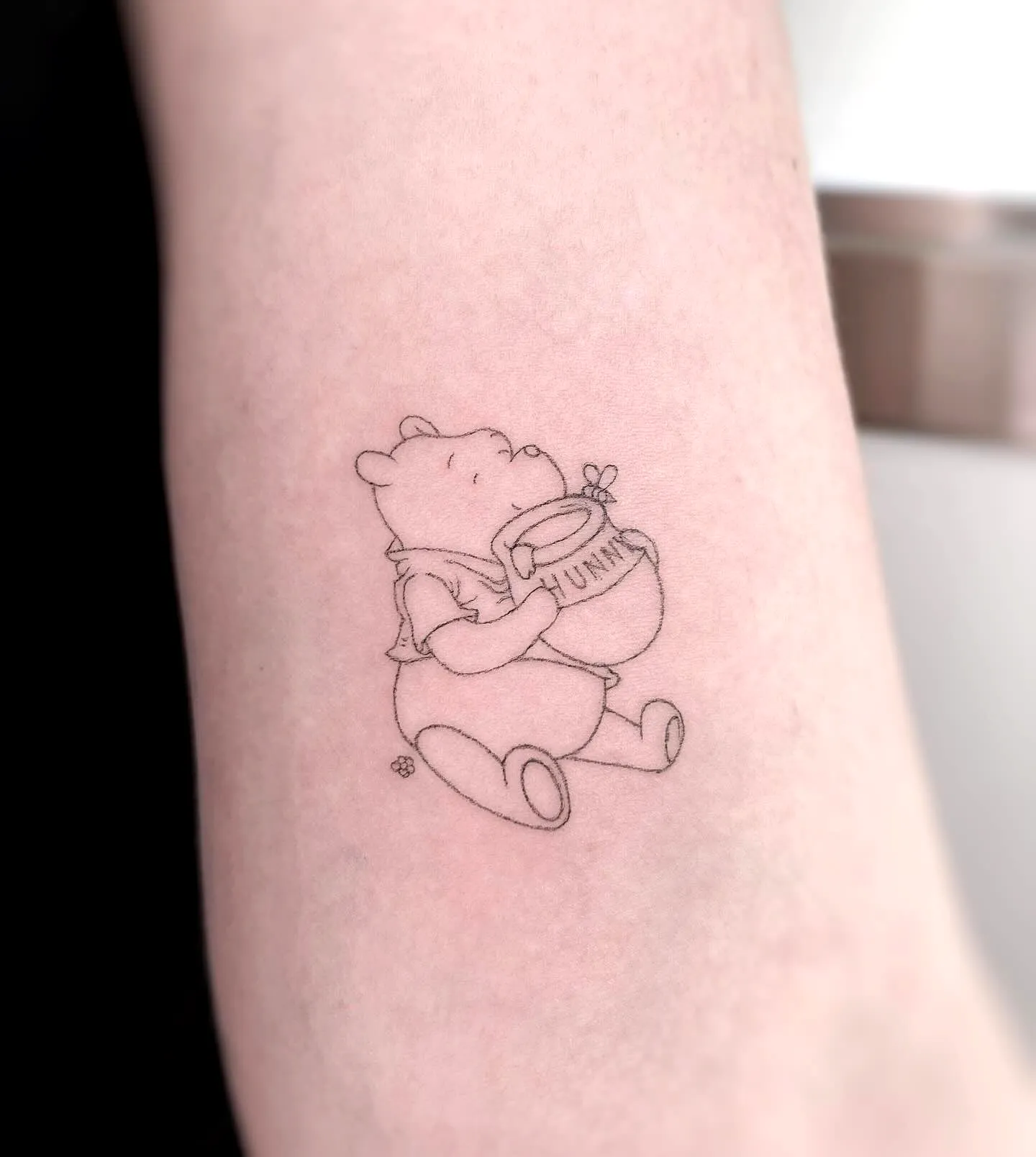 Minimalist Bear Inner Arm Tattoo