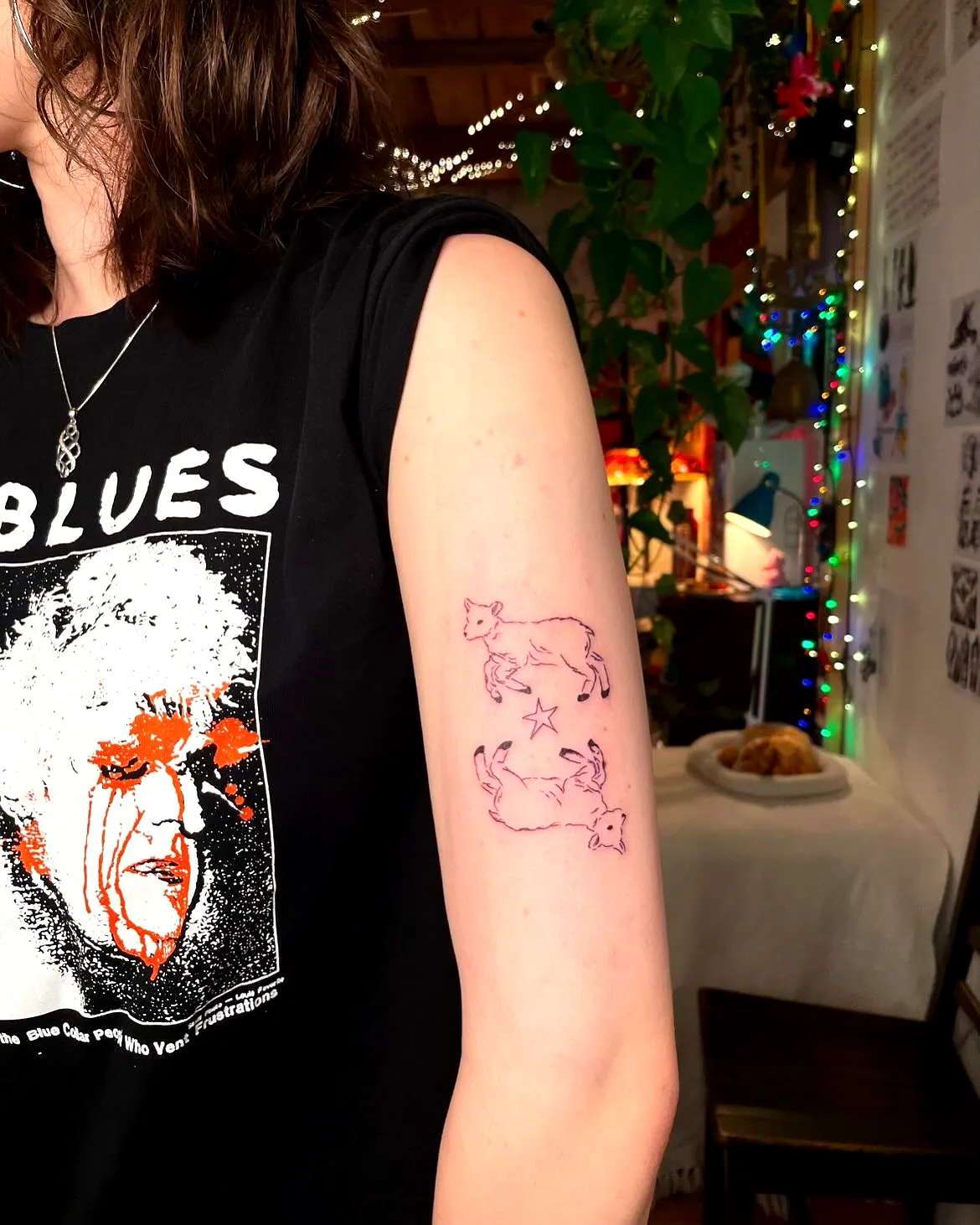 Minimalist Cows Upper Arm Tattoo