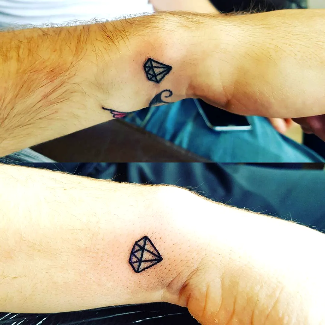 Minimalist Diamond Inner Forearm Tattoos