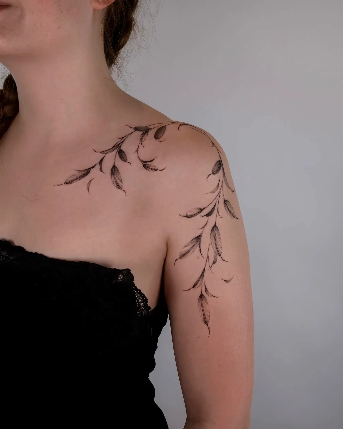 Minimalist Floral Shoulder Tattoo