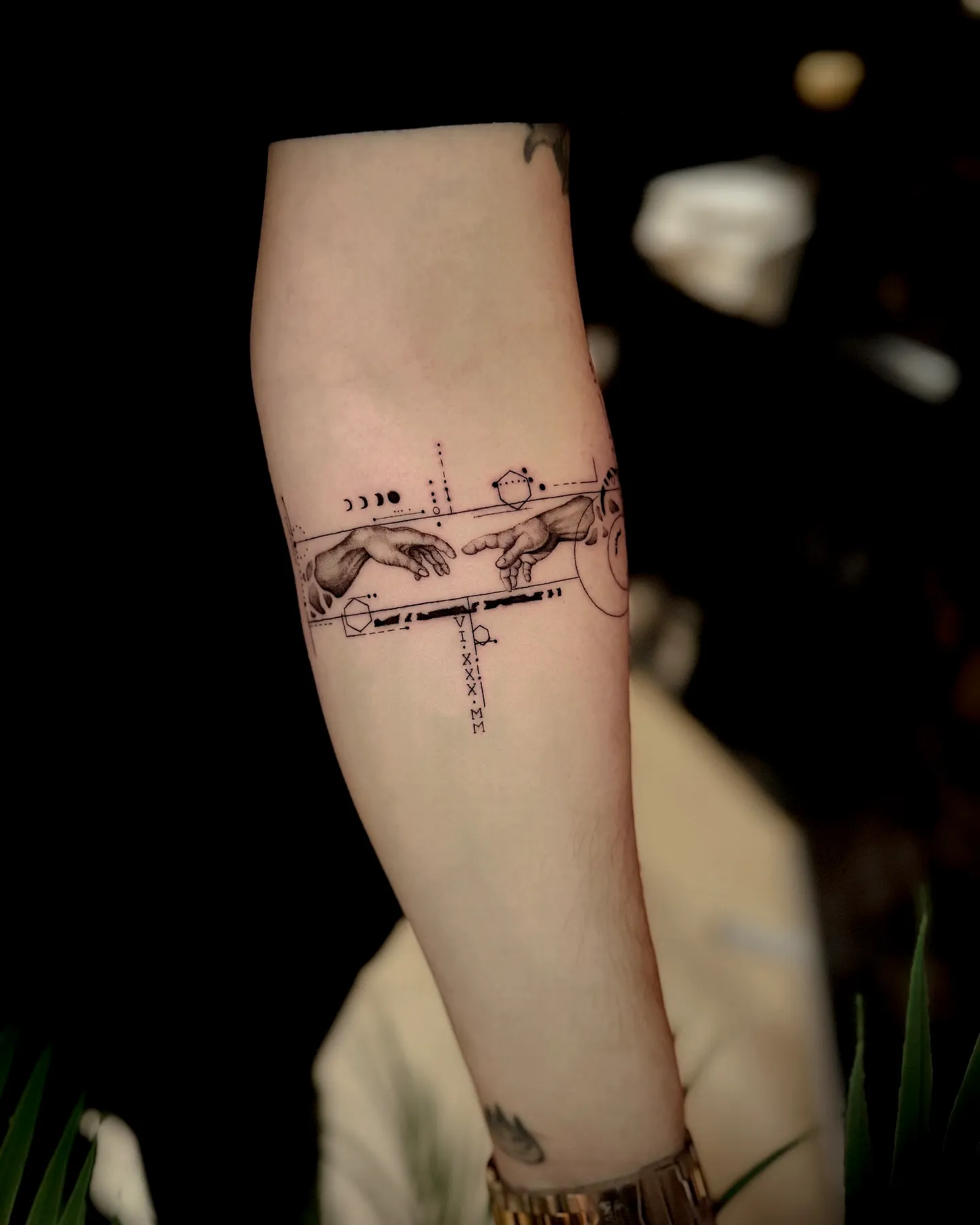 Minimalist Hands Forearm Tattoo