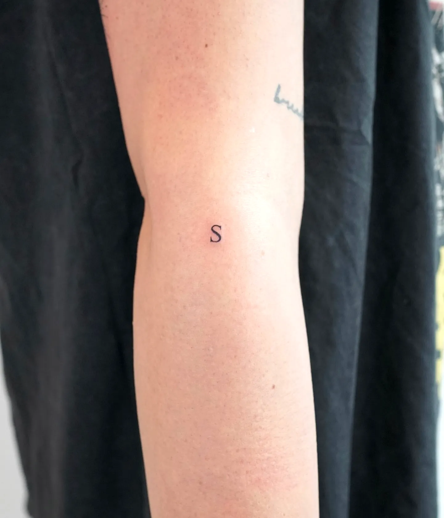 Minimalist Initials Inner Elbow Tattoo