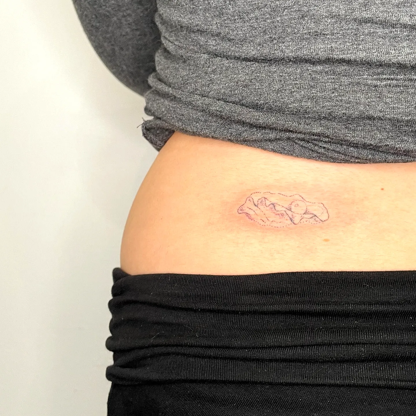 Minimalist Mountain Lower Abdomen Tattoo