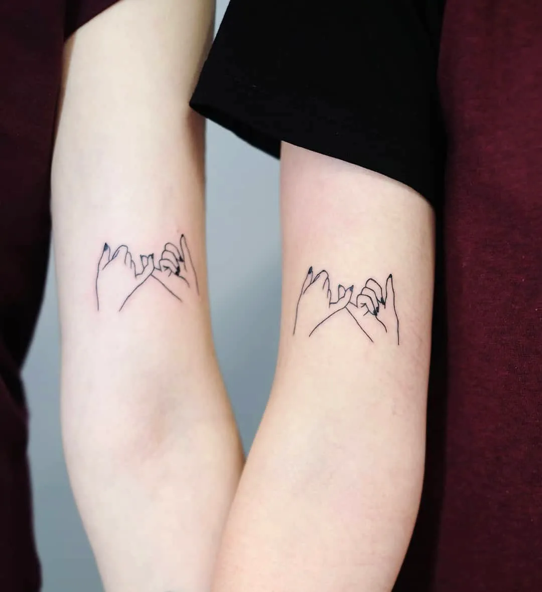 Minimalist Pinky Promise Forearm Tattoos