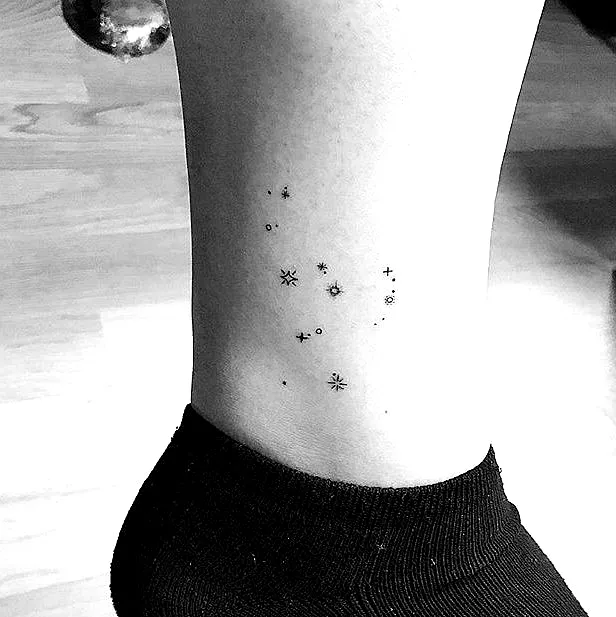 Minimalist Stars Ankle Tattoo