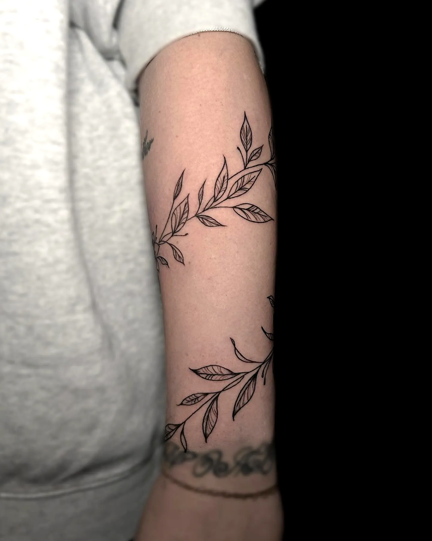 Minimalist Vines Forearm Tattoo
