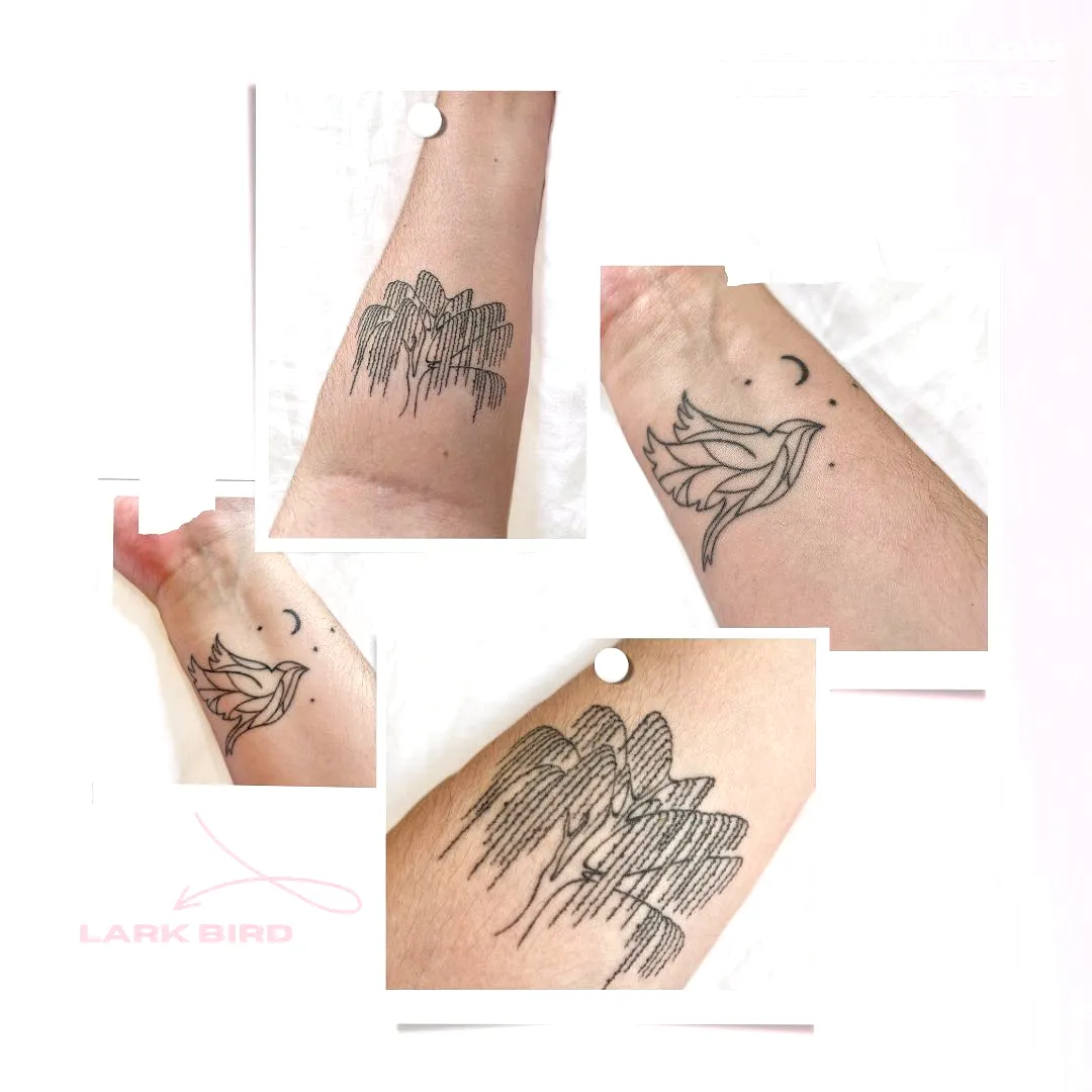 Minimalist Willow Forearm Tattoo