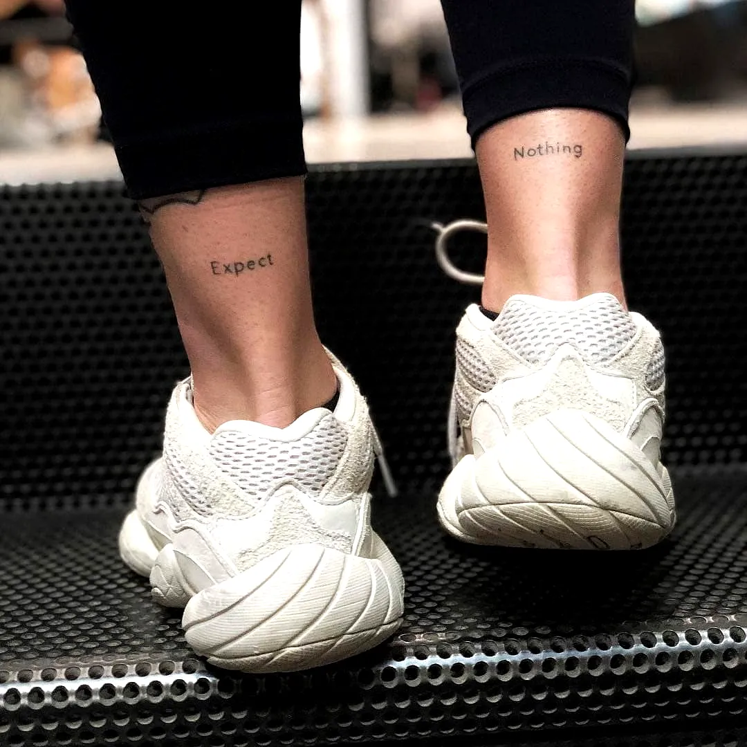 Minimalistic Ankle Tattoos Expect Nothing