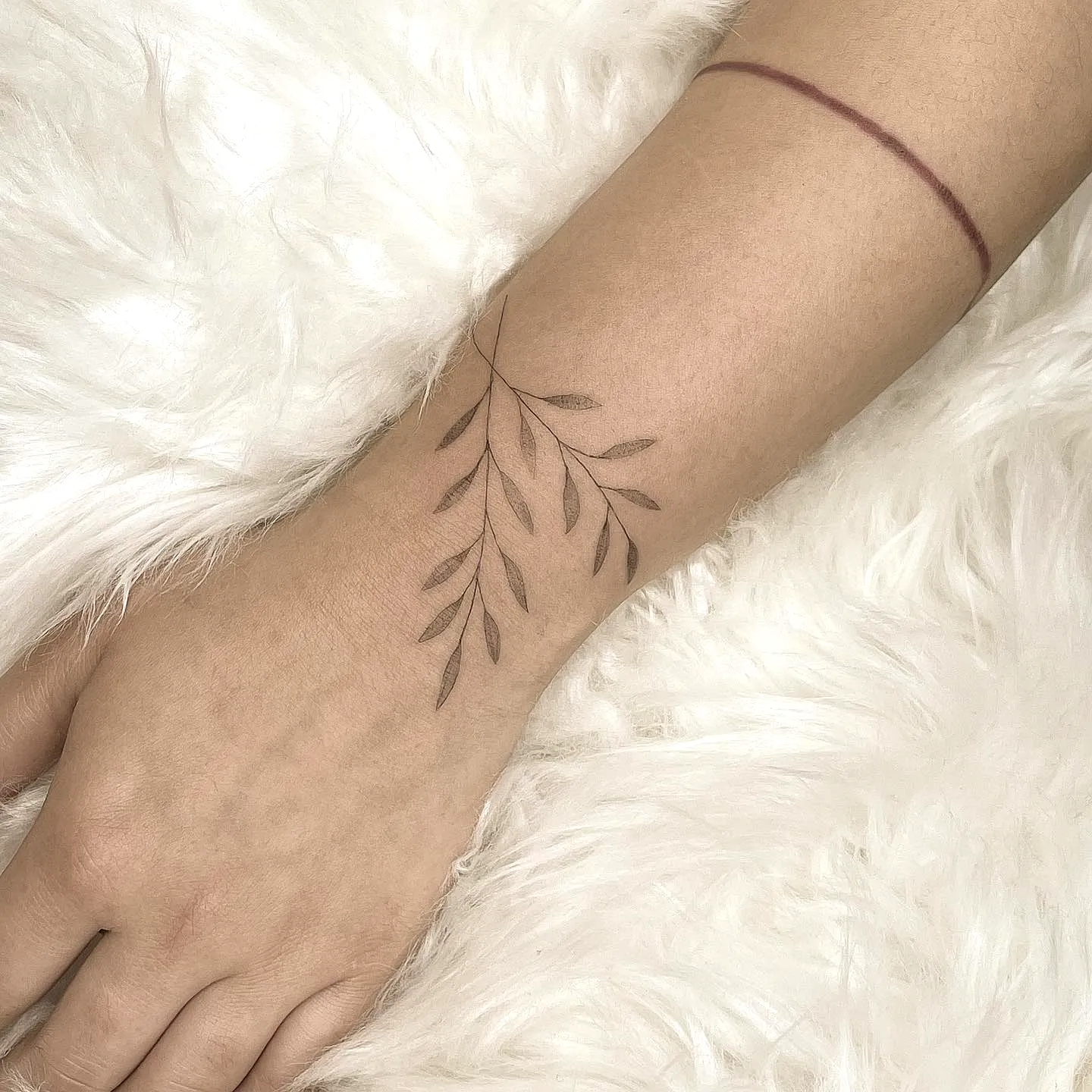 Minimalistic Branch Inner Forearm Tattoo