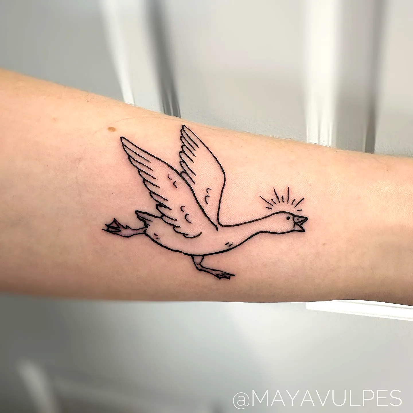 Minimalistic Goose Arm Tattoo