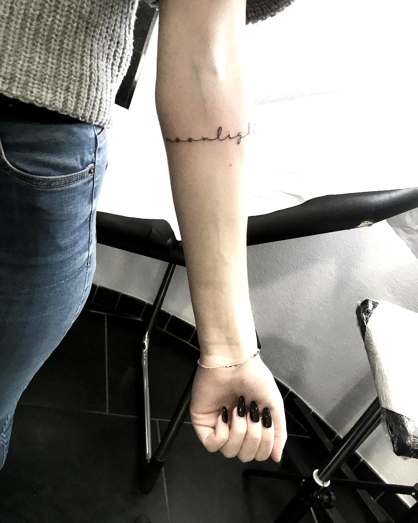 Moonlight Inner Forearm Tattoo