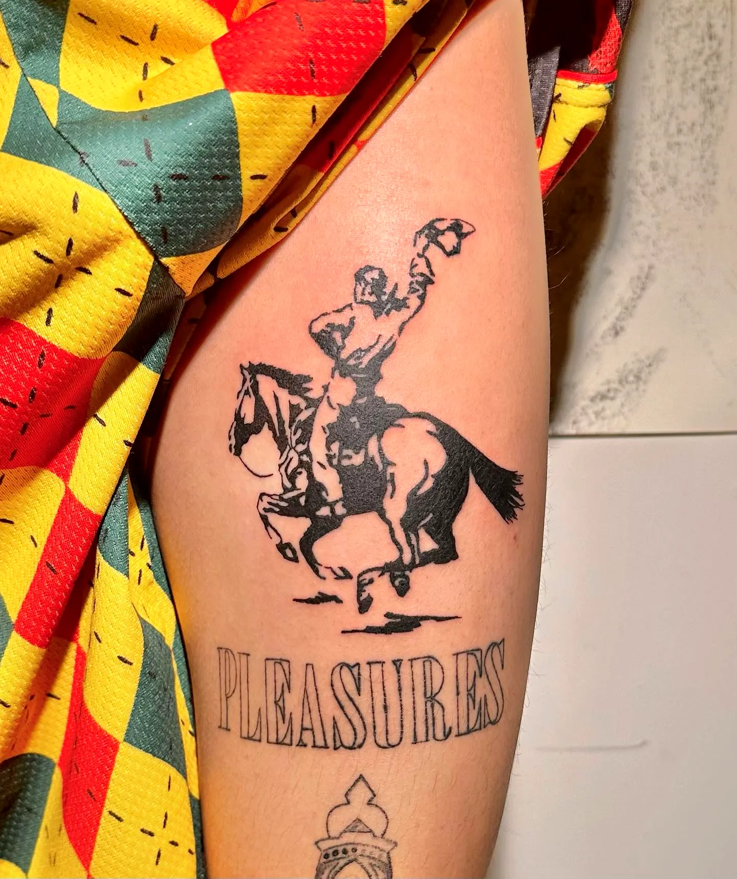 Mounted Figure Arm Silhouette Tattoo