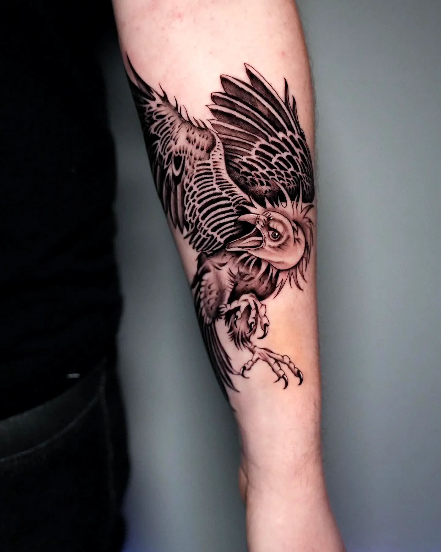 Mythical Eagle-Lion Forearm Tattoo