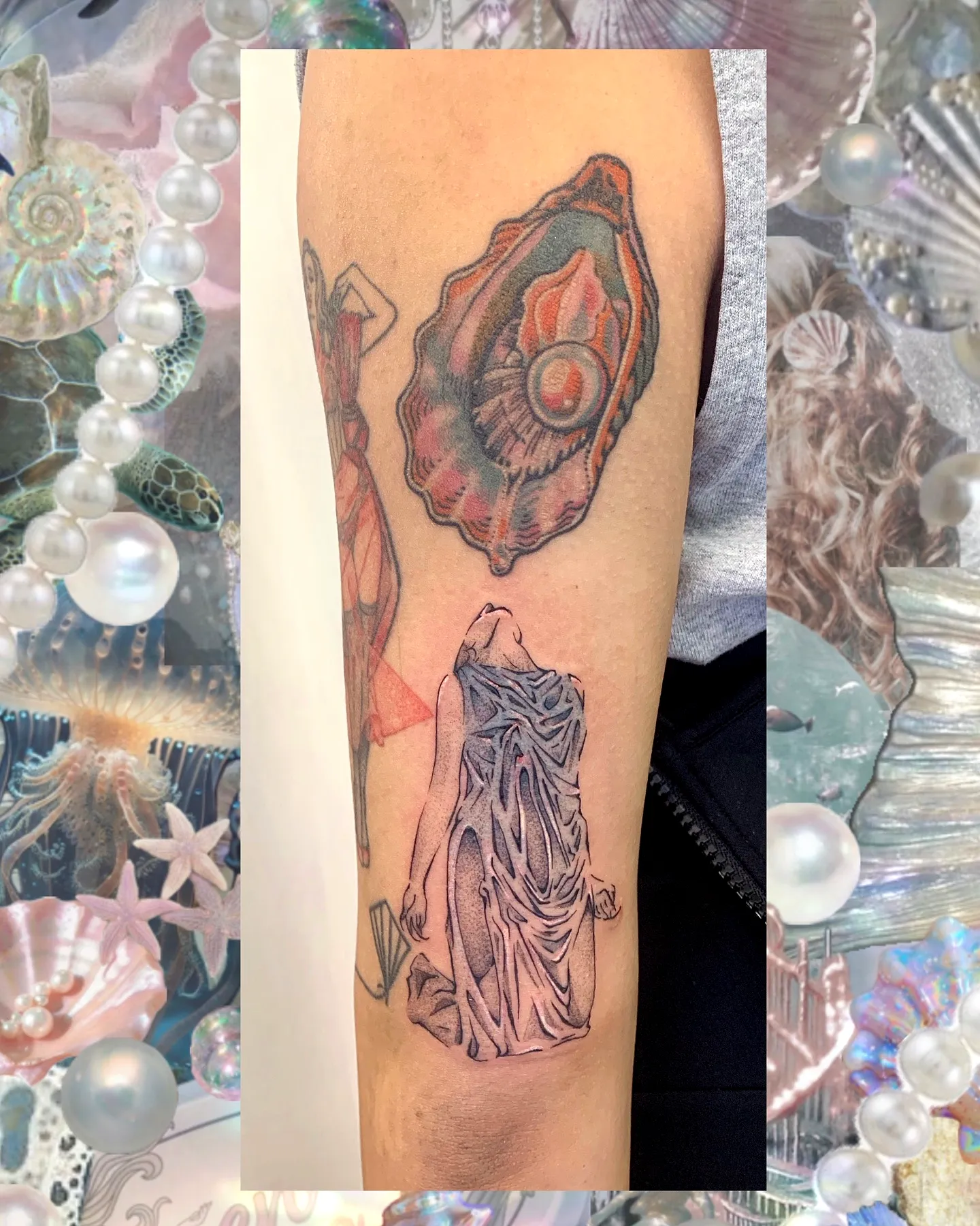 Oyster with Pearl Arm Tattoo