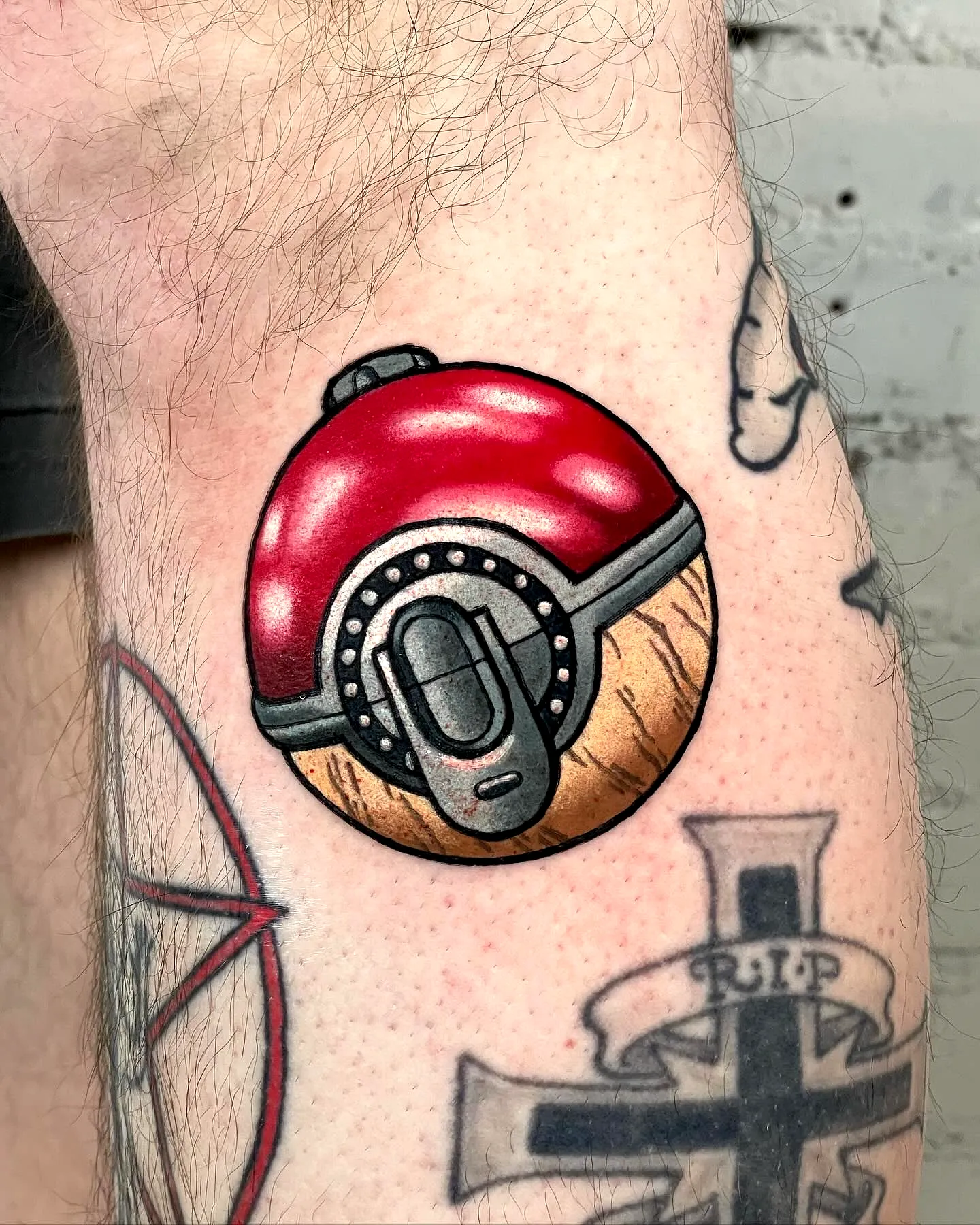 Poke Ball Forearm Tattoo Design