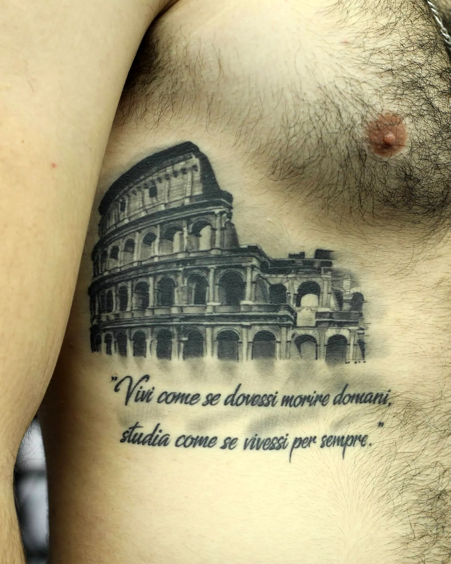 Realistic Colosseum Torso Tattoo