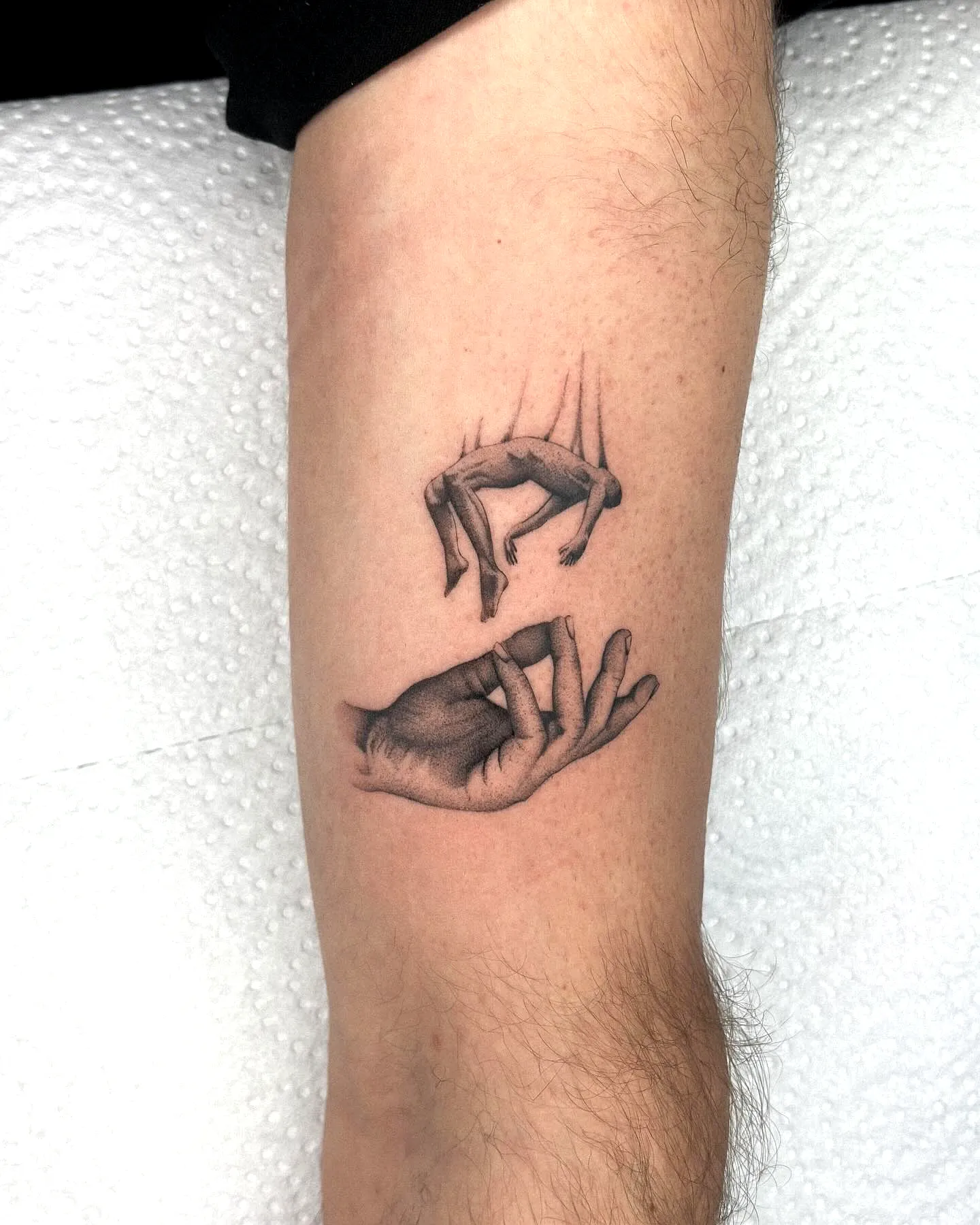 Realistic Hands Forearm Tattoo