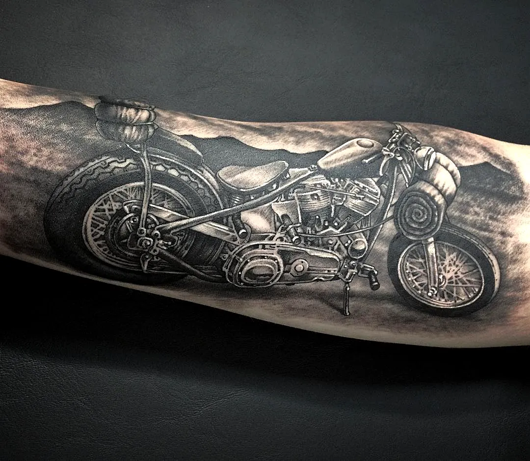 15 Unique and Bold Motorcycles Tattoos Ideas for Inspiration