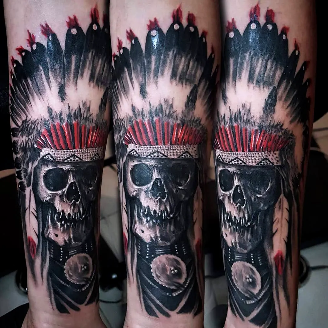 Realistic Skull Forearm Tattoo