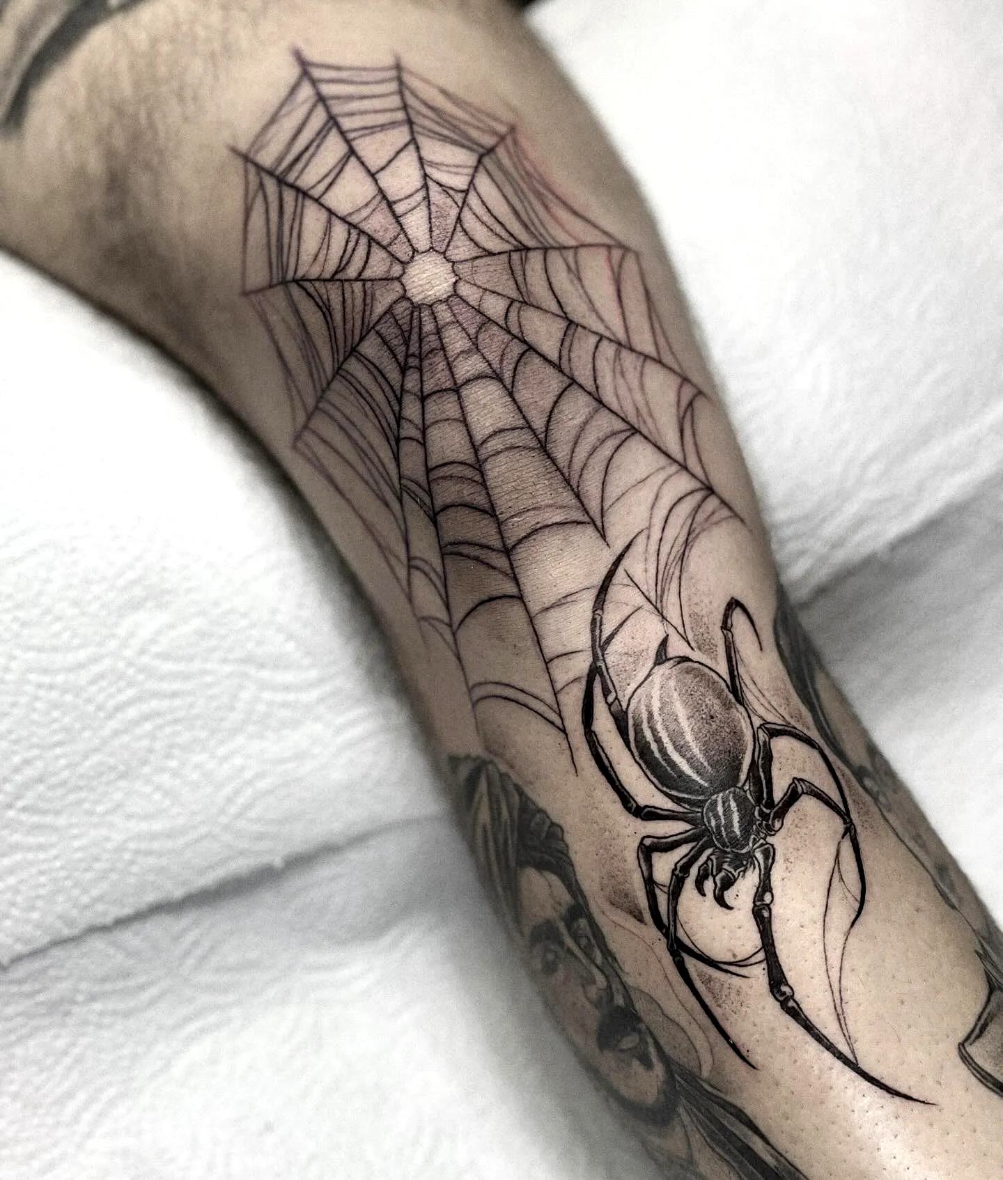 Realistic Spider Leg Tattoo