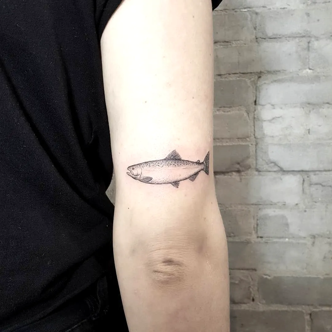 Realistic Trout Forearm Tattoo