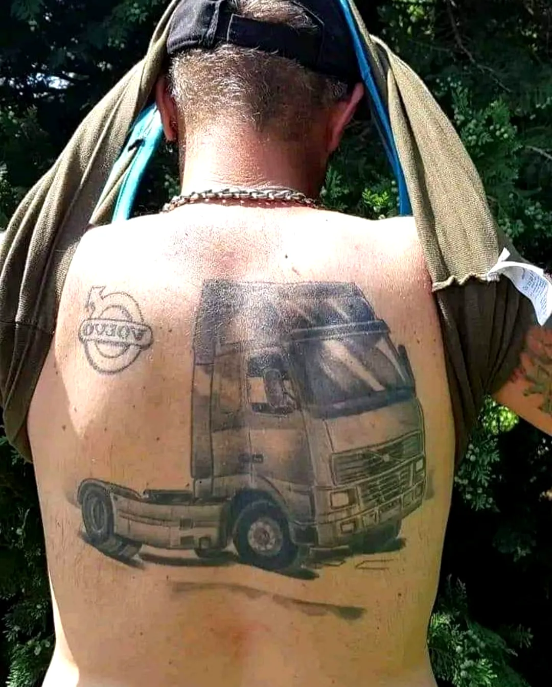 Realistic Truck Back Tattoo Design