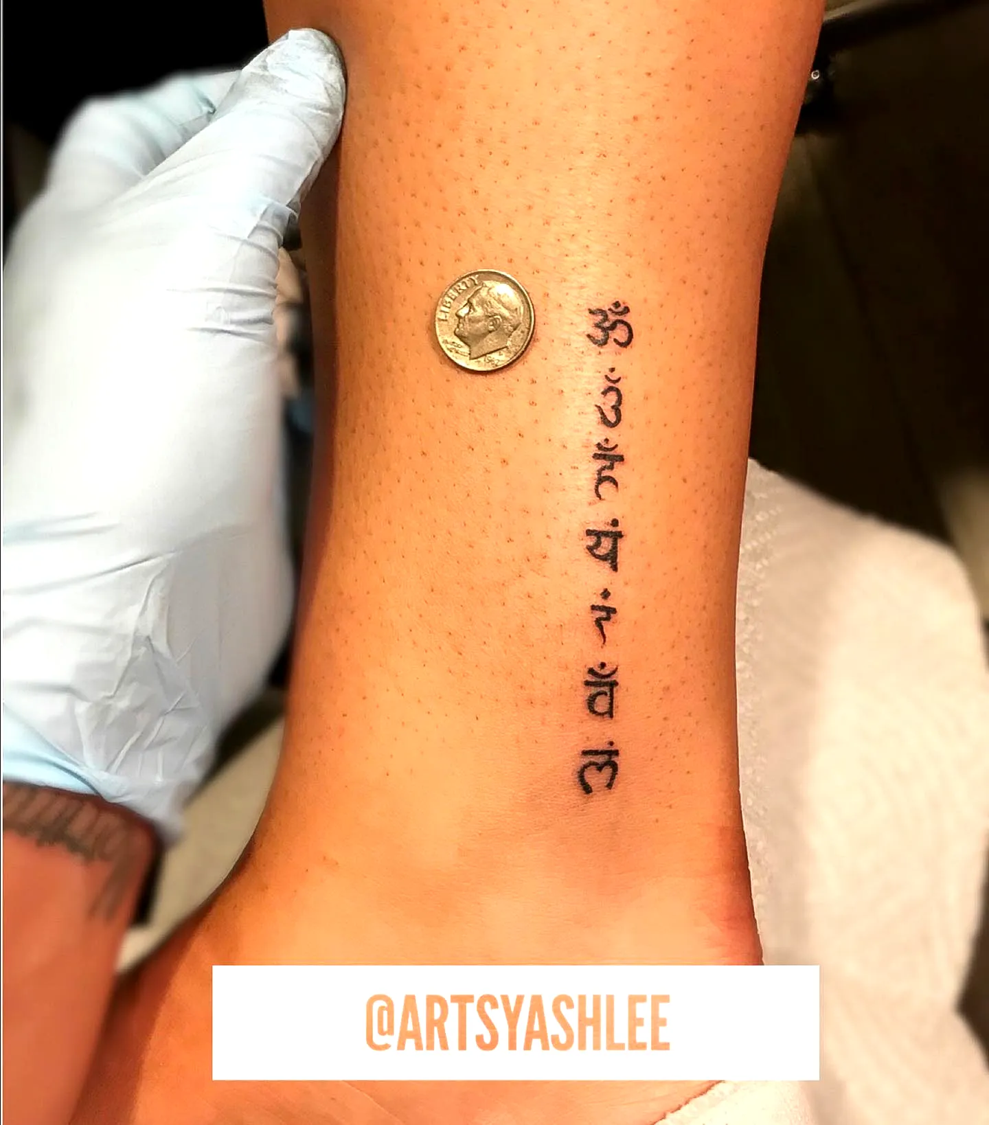 Sanskrit Inner Arm Tattoo Design