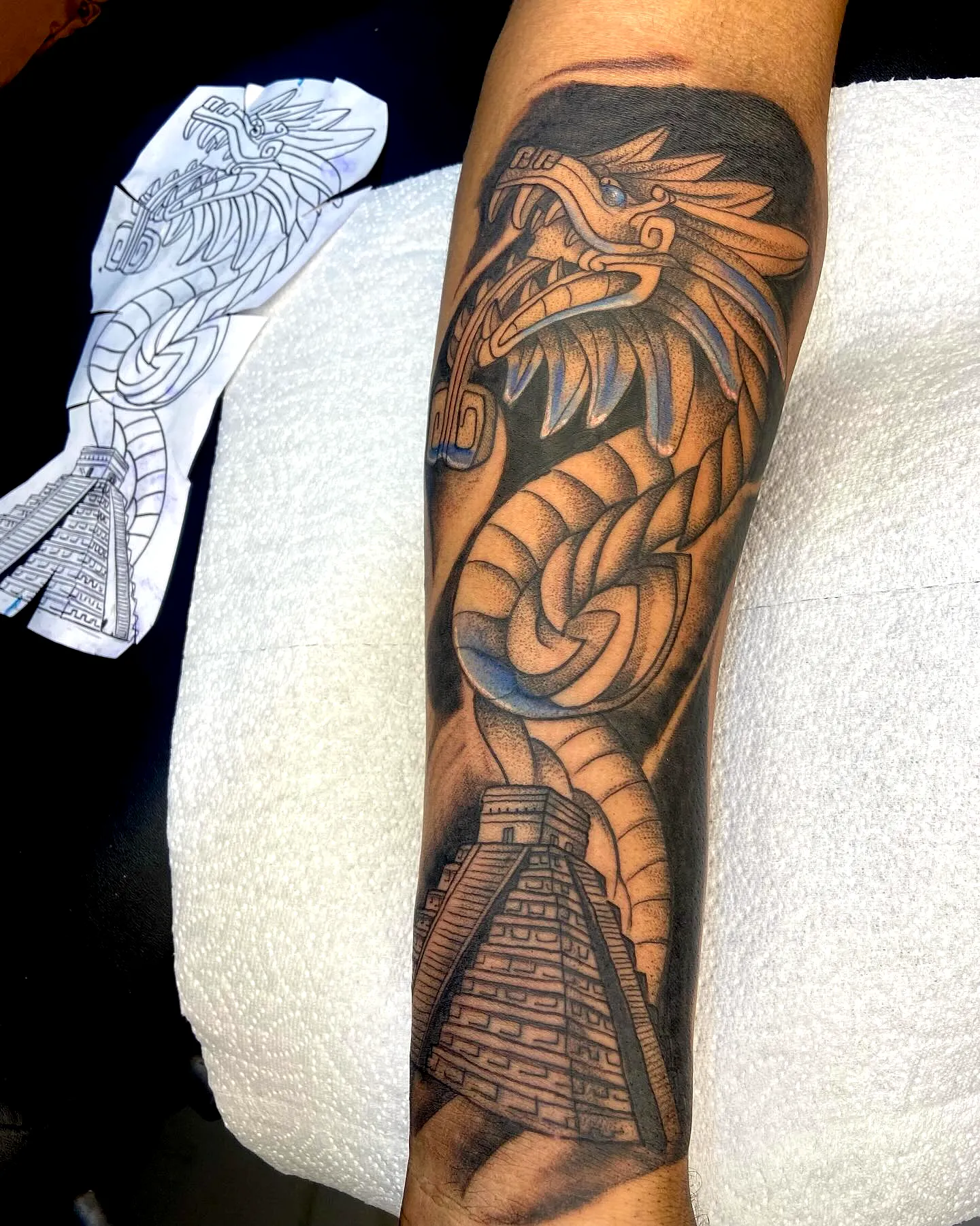Serpent Pyramid Tattoo on Arm