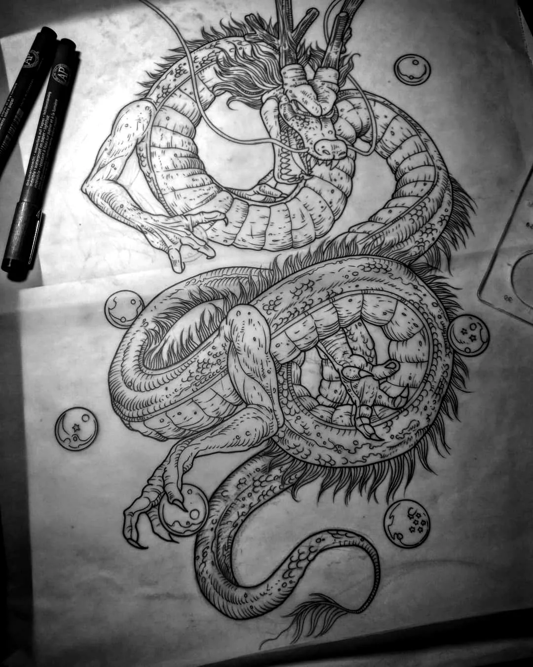 Shenron Dragon Arm Tattoo Design