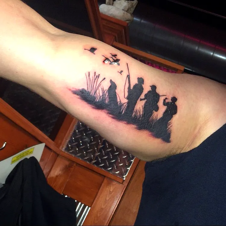 Silhouette Geese Arm Tattoo