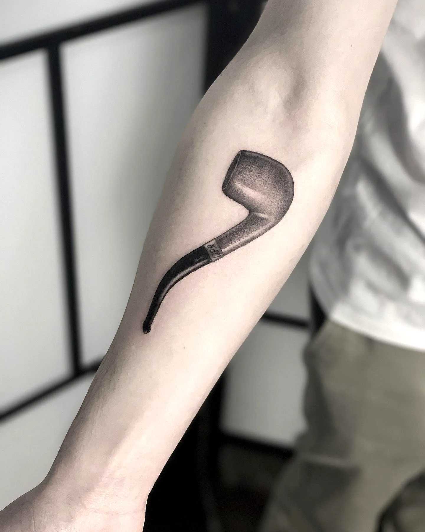 Smoking Pipe Forearm Tattoo