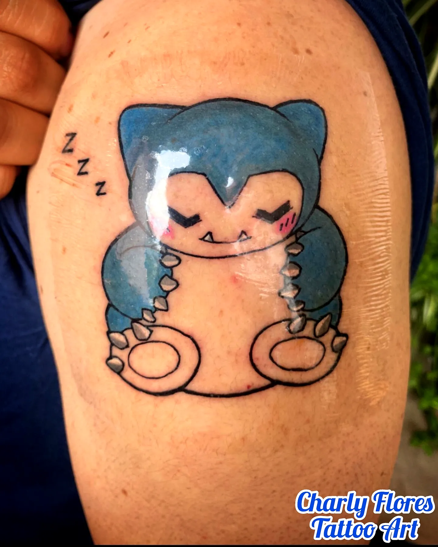 Snorlax Upper Arm Tattoo