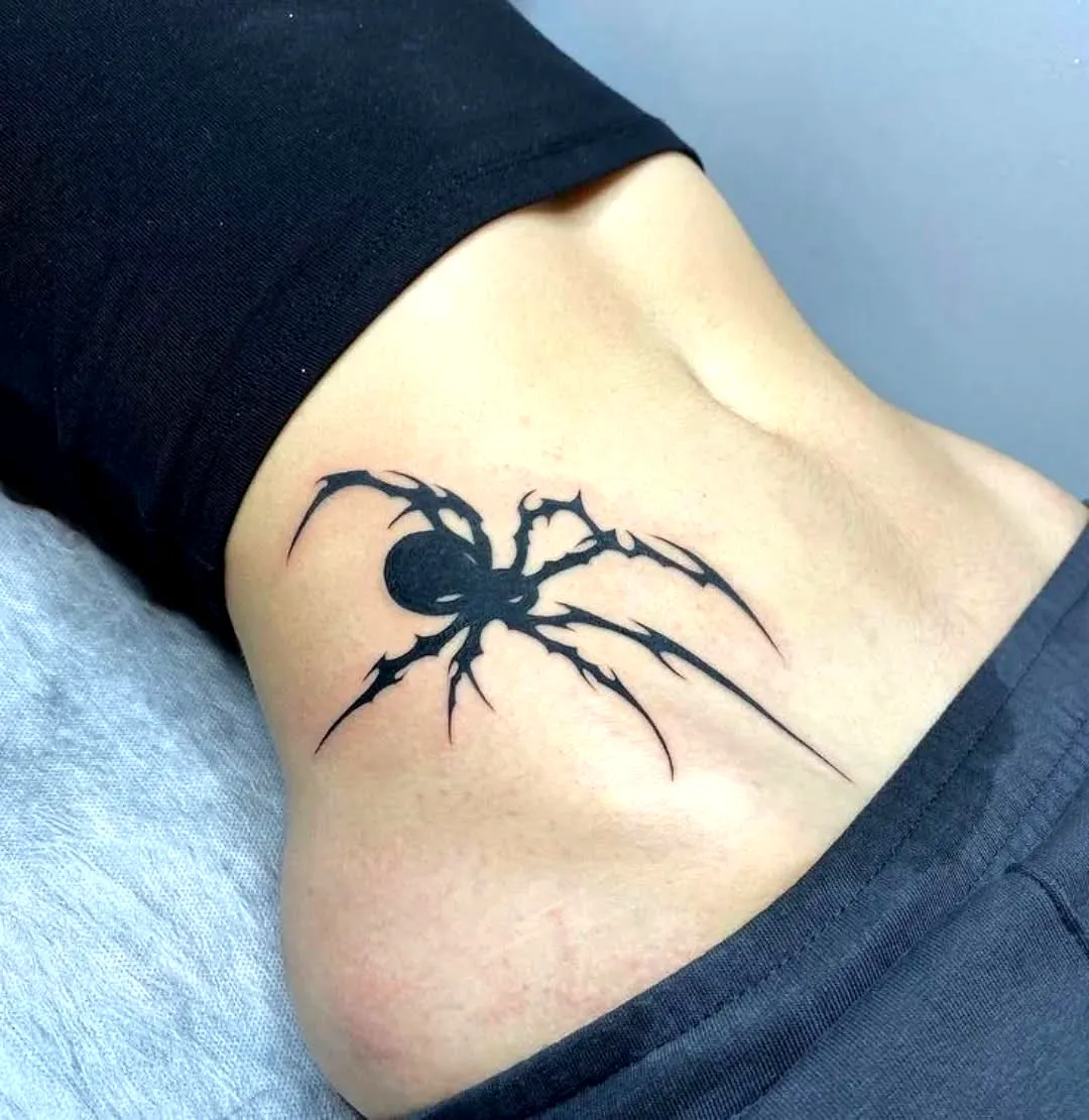 Spider Tribal Torso Tattoo