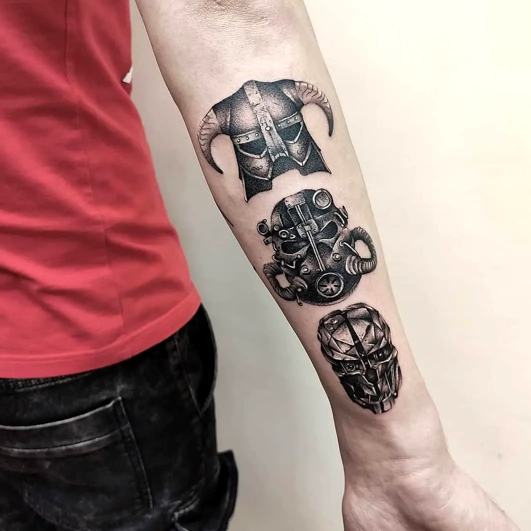 Steampunk Skull Forearm Tattoo